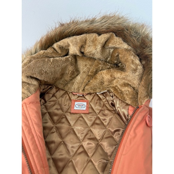 Talbots Kids Orange Faux Fur Hood Bomber Winter Rust Jacket Size 16‎ - Picture 3 of 16